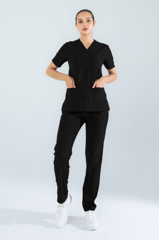 Violet Uniform Kadın Siyah Myra Scrubs Takım