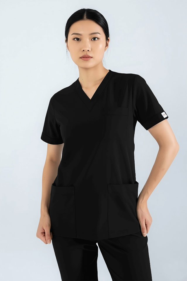 Violet Uniform Kadın Siyah Myra Scrubs Üst