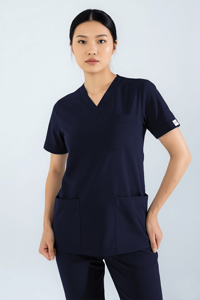 Violet Uniform Kadın Lacivert Myra Scrubs Üst