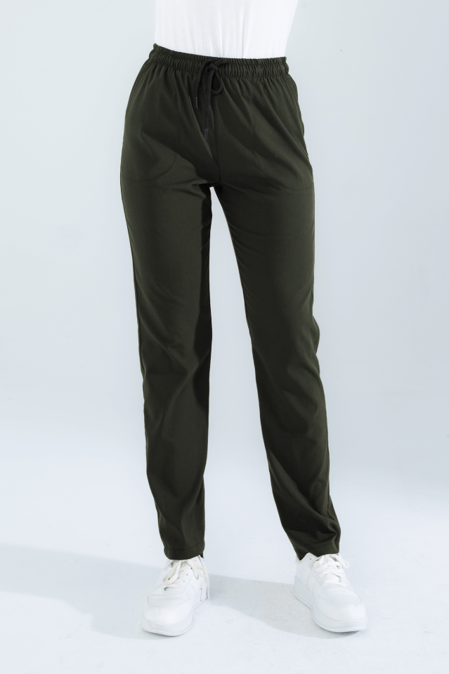 Violet Uniform Kadın Haki Scrubs Pantolon
