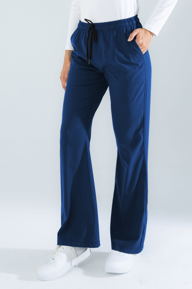 Violet Uniform Petrol Mavisi İspanyol Paça Scrubs Pantolon