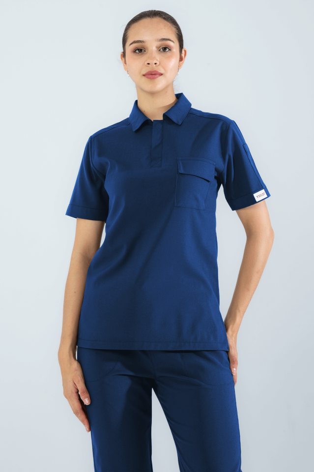 Violet Uniform Kadın Petrol Mavisi Anka Scrubs Üst