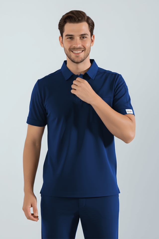 Violet Uniform Erkek Petrol Mavisi Anka Scrubs Üst